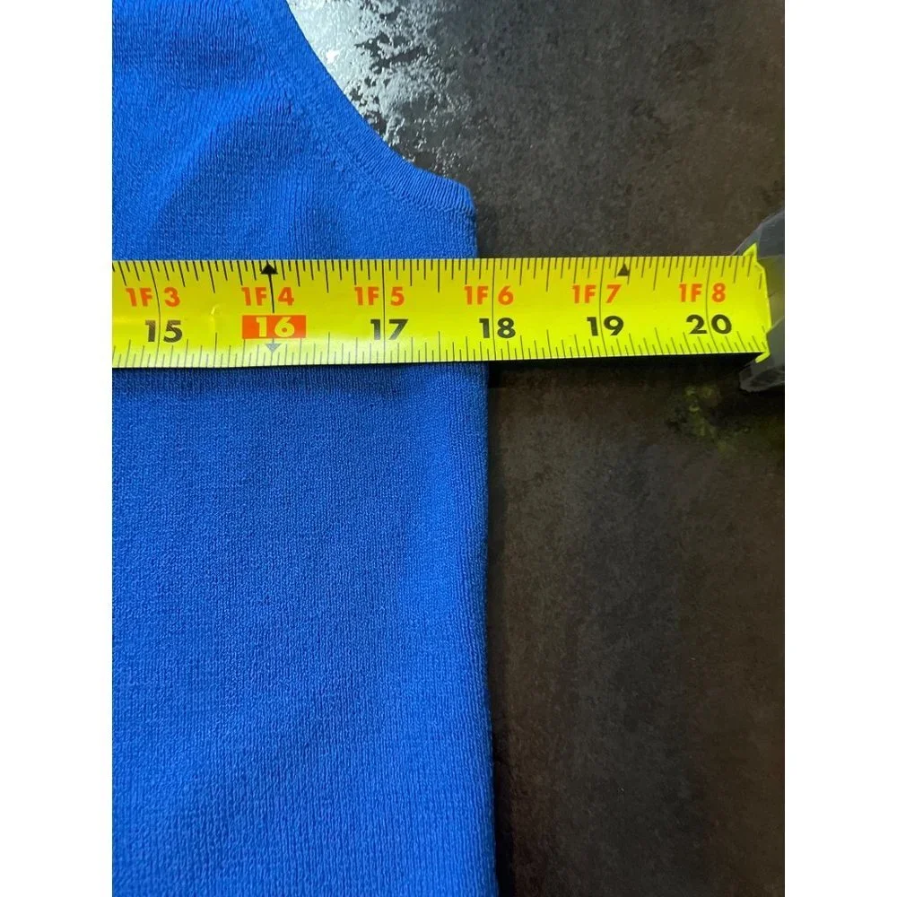 Chico’s Stretch Blue Rayon Sleeveless Tank Top Sz L - Picture 6 of 9